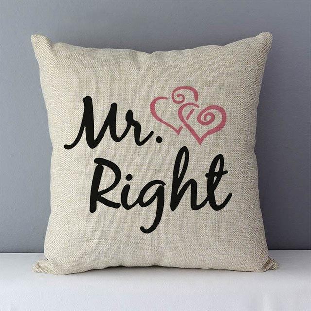 Popular Phrase Words Letters Printed Couch Cushion Home Decorative Pillows 45X45Cm Cotton Linen Square Cushions \"Love You More\