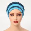 Glitter Pleated Turban Cap for Women Head Wraps Muslim Headscarf Hat Turbante Mujer African Headpiece