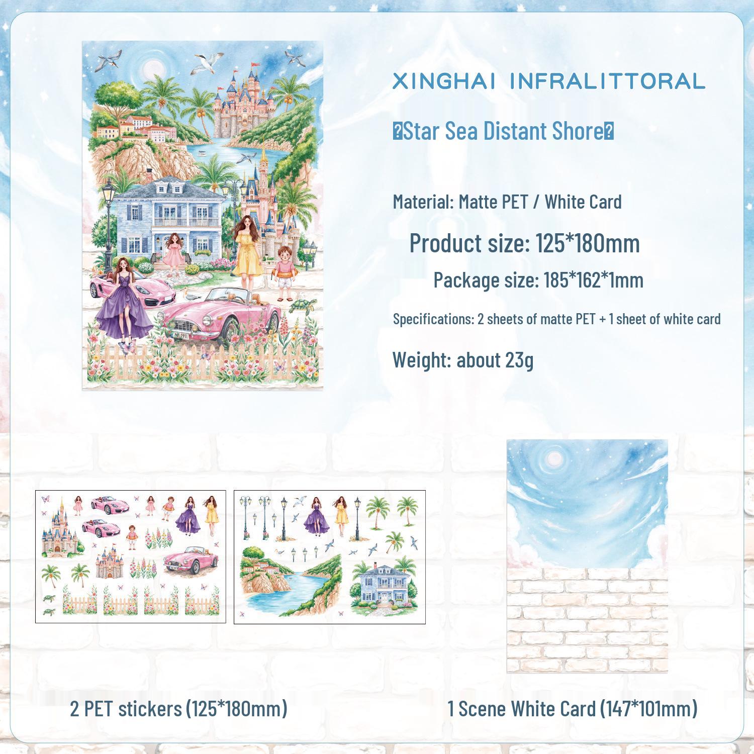 ZABC Европейские пейзажи Микро-наклейки: Декорация-коллаж для летнего сада, 4 стиля DIY