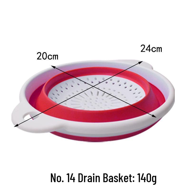 Thickened Collapsible Kitchen Colander with Handle - Multifunctional Wash & Fruit Basket