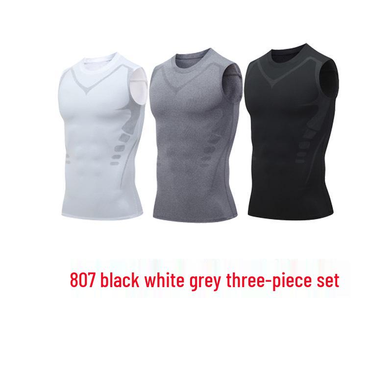 Men's Quick-Dry Fitness Sleeveless Set: Tight-Fit Wide-Shoulder Running & Basketball Training Vest & Shorts.