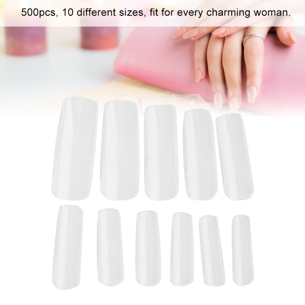 500pcs Long Square Full Coverage False Nail Tips Artificial Nail Extension Making