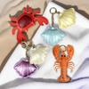 Summer Pu Leather Lobster Pendant Cute Bag Charm Multi-color Pu Crab Keychain  Car Accessory