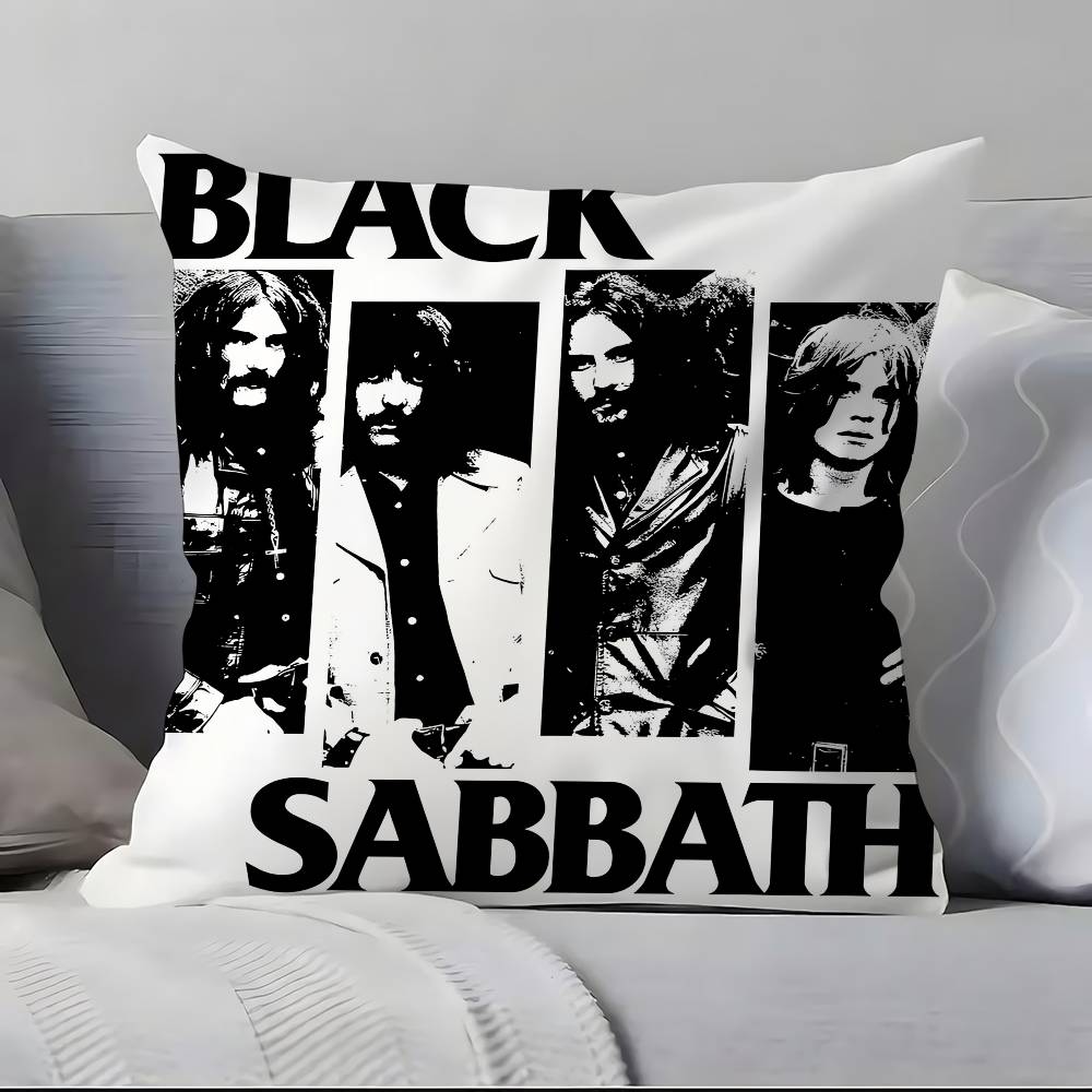 

Band B-Black S-Sabbath Pillow Case Pillowcase Soft Skin Friendly & Comfortable with a Hidden Zipper 12x12Inch