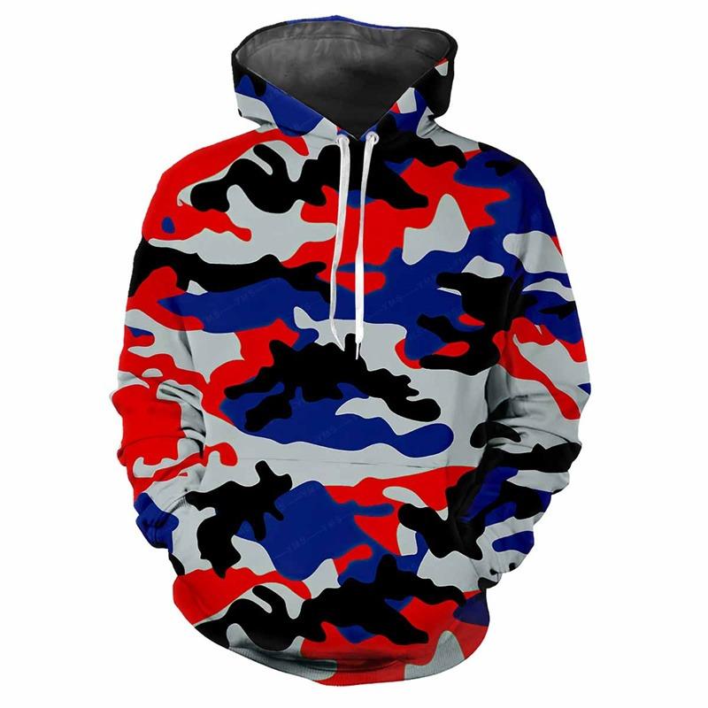 Jungle Camouflage Printed Hoodie Men Spring Autumn Street Sweatshirt Loose Casual Outdoor Sports Top Long Sleeve Hoodies