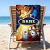 1pc Princess9 Beach Towel with Custom Name, Beach/Swimming/Bath/Picnic/Camping Towel, Suitable for Seaside Beaches