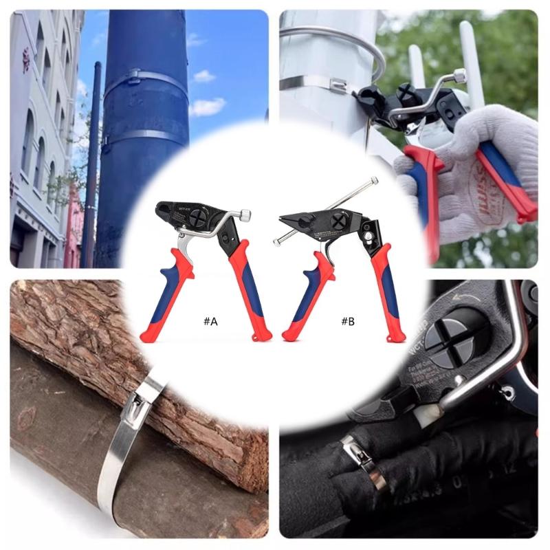 Cable Tie Fastener Stainlesss Steel Cable Tie Guns Metal Zips Tie Tightener for Fastening & Trimming Easy To Use