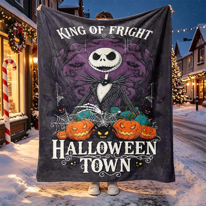 The Nightmare Before Christmas Pattern Blanket for Home Decoration, Bed, Sofa, Car Travel, Camping, Suitable for All Seasons, Birthday Christmas Gift