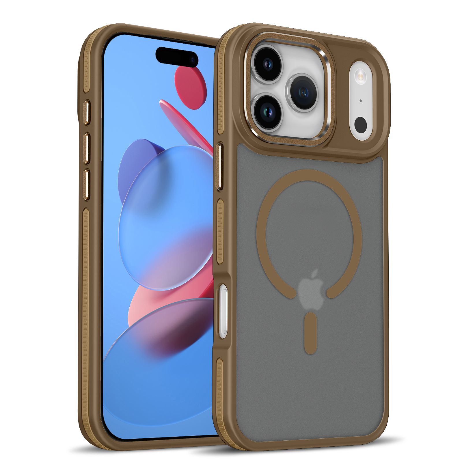 

Suitable for IPhone 17PROMAX Phone Case Skin Sensitive Magnetic Suction Apple 17PRO Frosted Air Cushion Anti Fall Protective Cover iPhone 14 Plus хакі