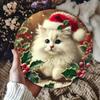 Christmas Cat Metal Sign Wall Art Vintage Home Decor Gift