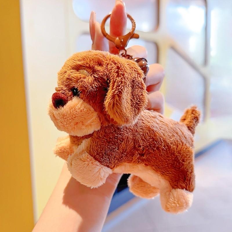 Plush Dachshund Keychain Dog Keyring Cartoon Card Bag Toy Pendant Gift Kids
