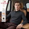 MONTAGUT Men's Wool-Blend Long Sleeve Polo Shirt