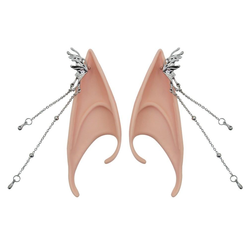 1pair Cross Elf Ears with Earring Ear Cuff Jewelry Creative False Ears  Role Play