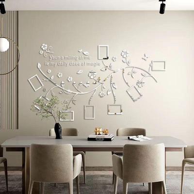 3D Stereo Hibiskus Acryl Wandaufkleber für Wohnzimmer Eingang Dekor