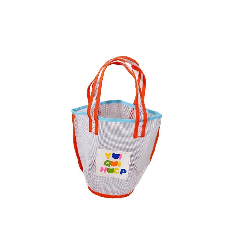 Modern Ins Style Children s Swim Bag With Trendy Color Block Mesh Design Perfect For Carrying Snacks And Toiletries оранжевый
