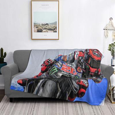 Fabio Quartararo Französischer Motorradrennfahrer Decken Weiche Warme Flanell Überwurfdecke Abdeckung für Wohnzimmer Picknick Reisen Zuhause Sofa