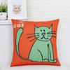 American Lovely Cartoon Cat Pillow Cover Animal Dog Home Decorative Throw Pillow Case Linen Wedding Office Sofa Cushion Cover