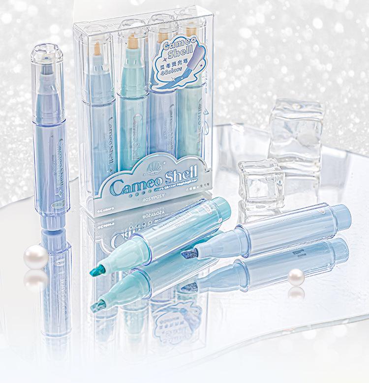 RosyPosy Bling Heart Fluorescent Highlighter Pen for Journaling