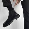 Cross-border Men's Leather Chelsea Boots 2026 Autumn Winter Warm Casual Business Shoes Men Thick Sole Ankle Boots with Platform