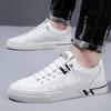 Summer hollow men's casual board shoes leather surface soft sole breathable single shoes
