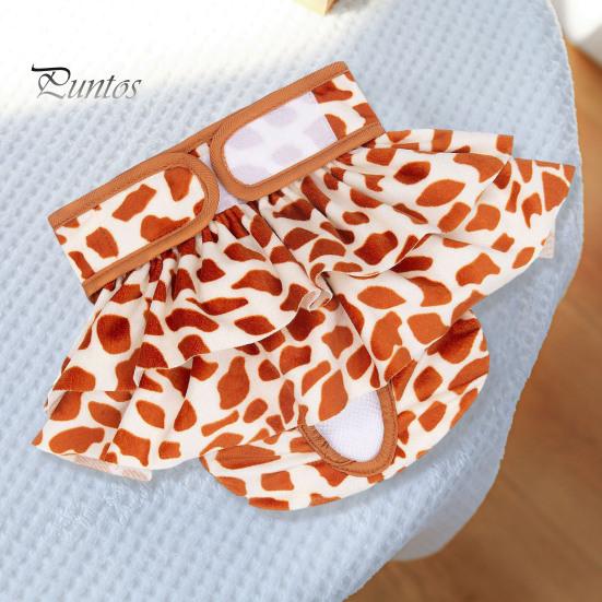 Pet Menstrual Pants Washable Fastener Tape Dog Diaper Reusable Fashionable Print Pet Physiological Pants Pet