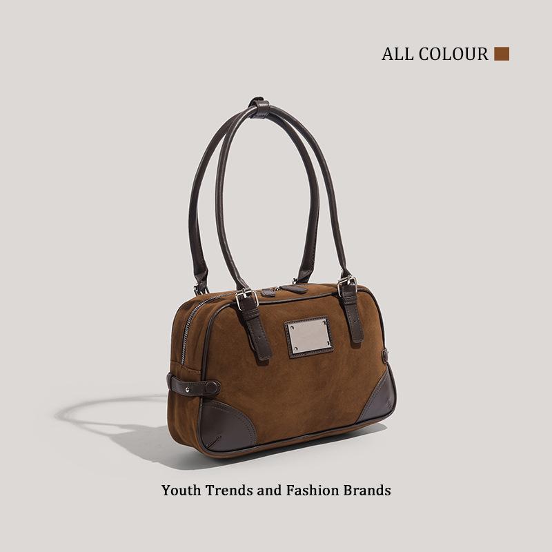American Retro Fashion Hand-held Bowling Bag, New Autumn Fashion Shoulder Bag, Niche High-end Women's Bag