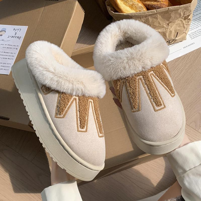 New cotton slippers autumn and winter plush comfortable home non-slip warm couple indoor cotton shoes