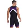 Body Deportivo de Color Contrastante sin Mangas con Cremallera Mono Deportivo Natación Surf Ciclismo