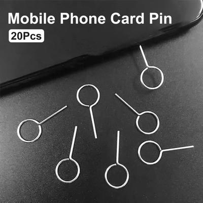 20 szt. Uniwersalny telefon SIM Card Remover Anti-Lost Szerokie kompatybilne okrągłe telefony komórkowe SIM Card Pin Tablet