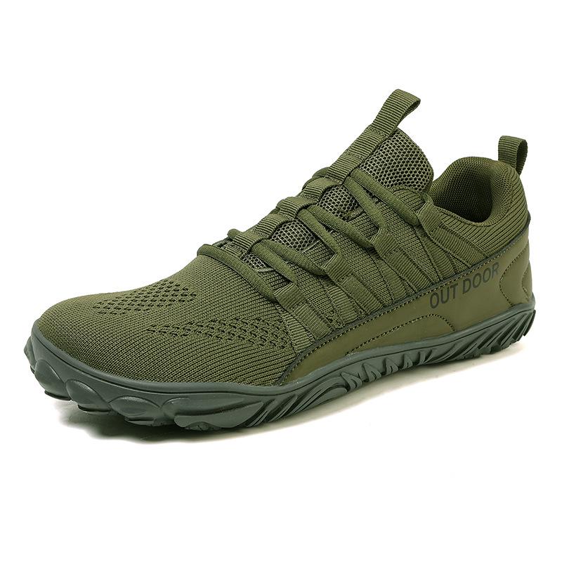 Five-Finger Wide-Toe Men s Non-Slip Breathable Flyknit Hiking and Camping Shoes. 43 армия зеленый