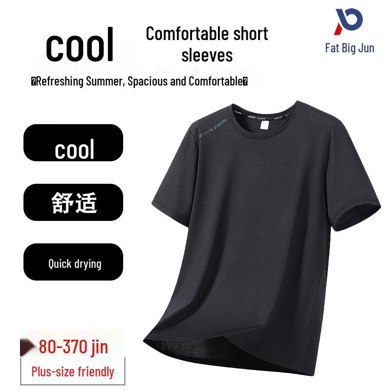 Herren Plus Size Leichtes Rundhals-Kurzarm-T-Shirt