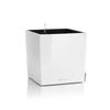 LECHUZA Pot De Fleurs - Cube Premium 40 - 39,0 X 39,0 X 40 Cm - 31 L - Kit Complet - Blanc Brillant