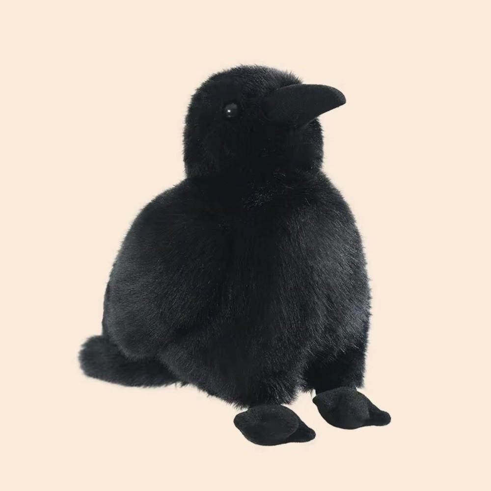 Soft Fabric Realistic Crow Plush Toy Black Color Gothic Crow Stuffed Toy Bird Soft Doll  Home Decor