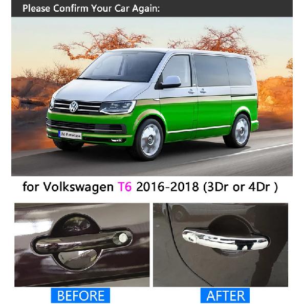 for VW T6 Chrome Handle Cover Trim Set for Volkswagen Transporter Caravelle Multivan California Car Accessories Car Styling