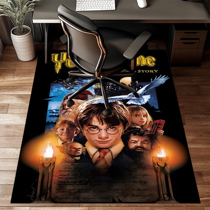 Hogwarts Design Area Rug Personalized Name- Non-Slip, Soft & Cozy Floor Mat for Living Room, Office - Indoor/Outdoor Carpet