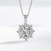 925 Sterling Silver Fashion Light Luxury Snowflake Zircon Pendant Necklace Birthday Party Anniversary Gift