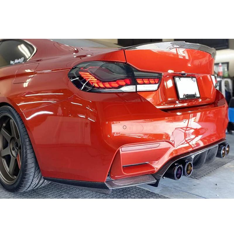For BMW 4 Series F32 F33 M4 Style 2013-2016 High Quality ABS Car Rear Bumper Lip Spoiler Body Kit Glossy Black Carbon Fiber Look
