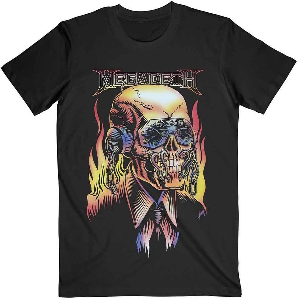 Megadeth: Flaming Vic T-Shirt (Officially Licensed) S
