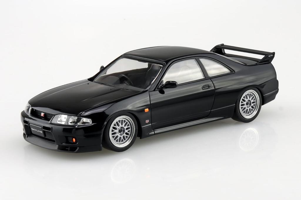 Aoshima Bunka Kyozai Rakupla Snap-Bausatz Nissan R33 Skyline Custom-Räder Maßstabs-Kunststoffmodellbausatz (AOSHIMA) Nein. 21CU-BK GT-R (Schwarz) 1/32