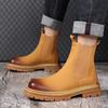 Chelsea Boots Herren 2025 Herbst und Winter Hilfe Britische Smoke Boots Warme Schneestiefel Schwarz Fleece Martin Boots Tide