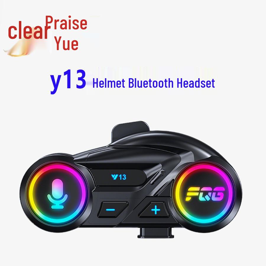 Y13 Bluetooth Motorcycle Helmet Headset - Waterproof, Noise Reduction, High Sound Quality Riding Gear.