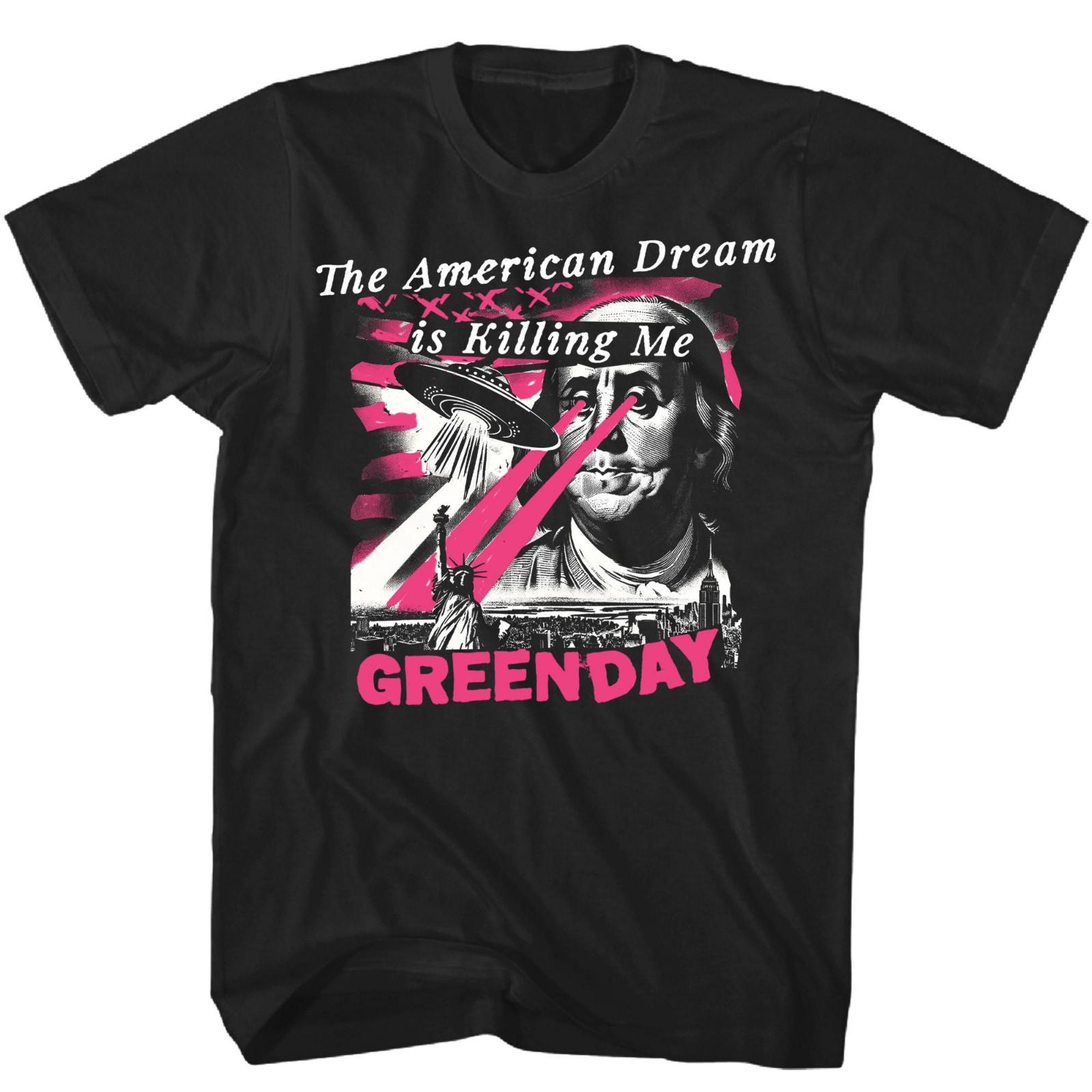 Green Day American Dream Abduction Mens T Shirt Music Classic Band Tee New Black XXXL