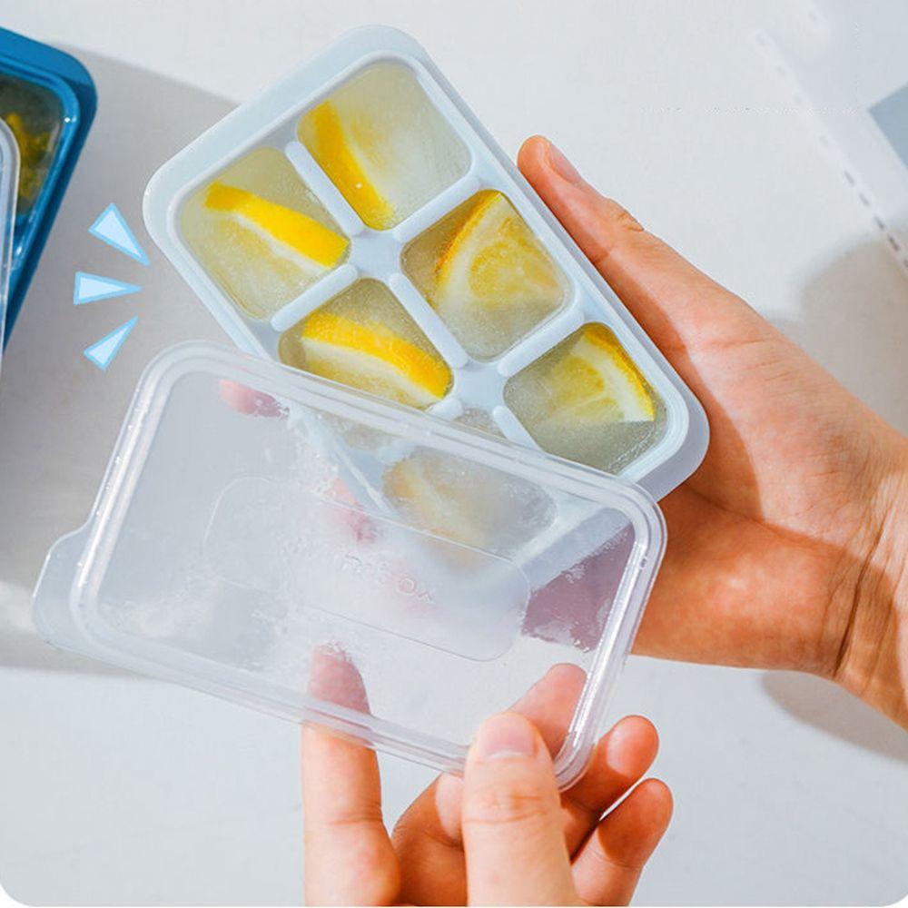 Lid Six Grids Easy To Demold Homemade Frozen Ice Cube Ice Tray Ice-Making Box Ice Mold Cube Mold
