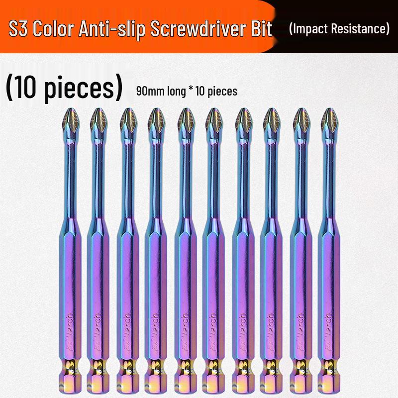 Industrial Grade S3 Non-slip Shockproof Magnetic Phillips Bit Screwdriver for Electric & Air Drills