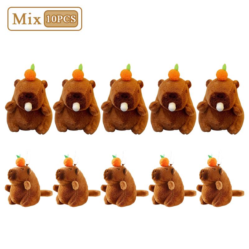 1-20 Stück Plüsch-Kaki Wedelnder Schwanz Capybara Schlüsselanhänger Niedlicher Plüsch-Schlüsselanhänger Plüschtier Spielzeug Schultaschen-Anhänger Geschenk-Anhänger