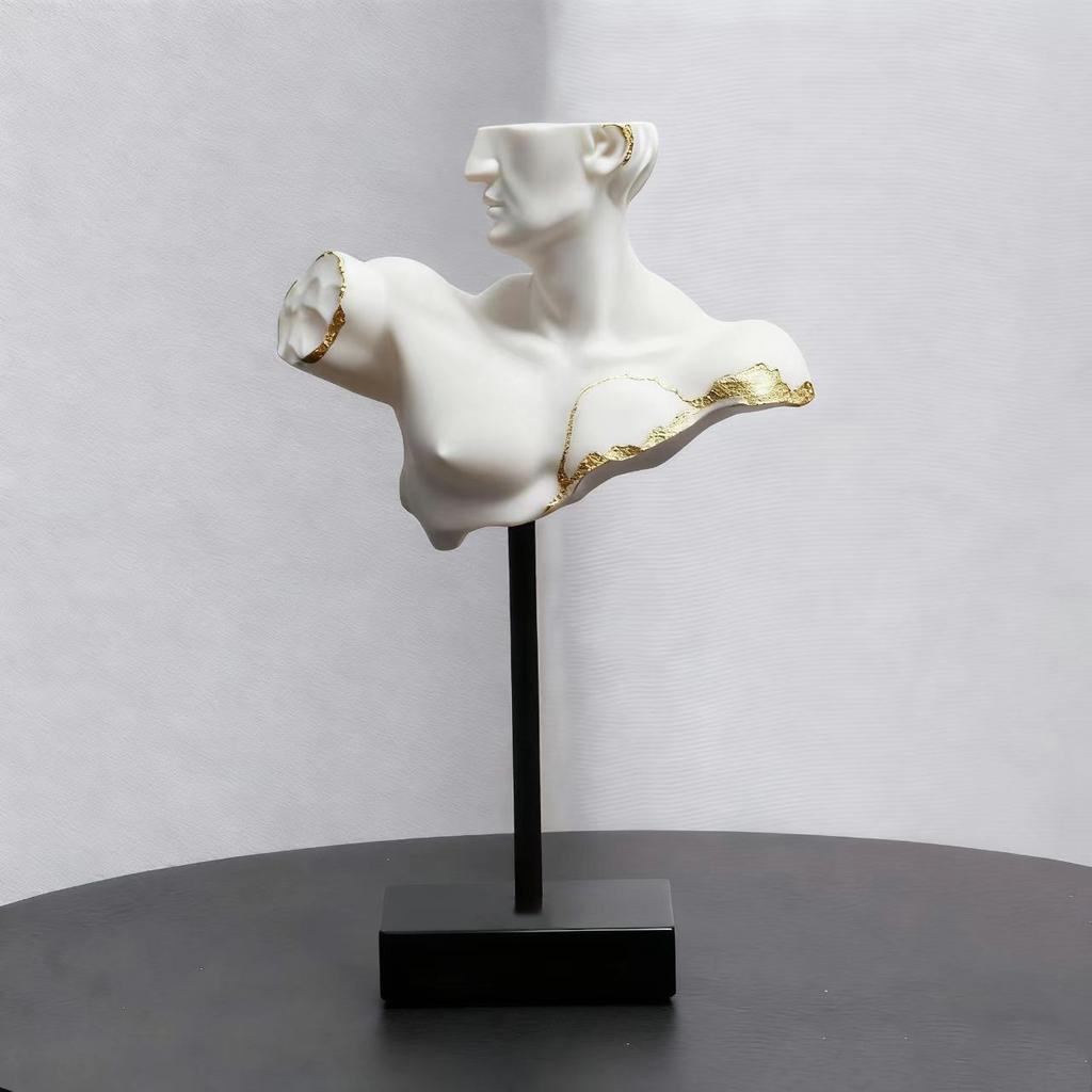 Resin Handicrafts Half-length Figurine David Sculpture Realistic Portrait Decorative Figurines Home Decoration Accessories