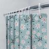 Vibrant Floral Shower Curtain Set for Bathroom Decor Blue and White Flower Pattern Waterproof Fabric with Rod Rings Perfect Gift