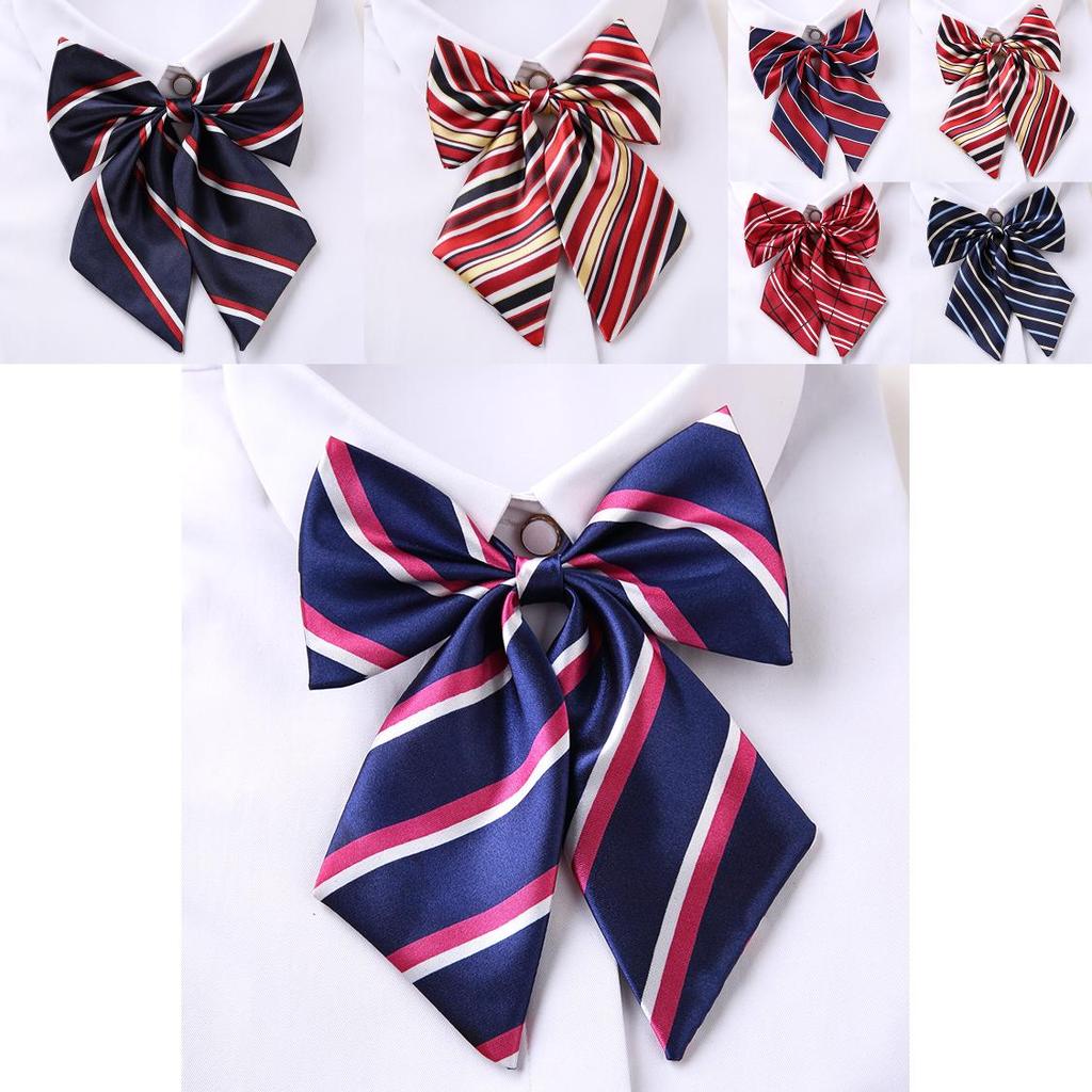 Professional Blended Fabric Neck Flower With Striped Pattern For Office Uniforms And Hospitality