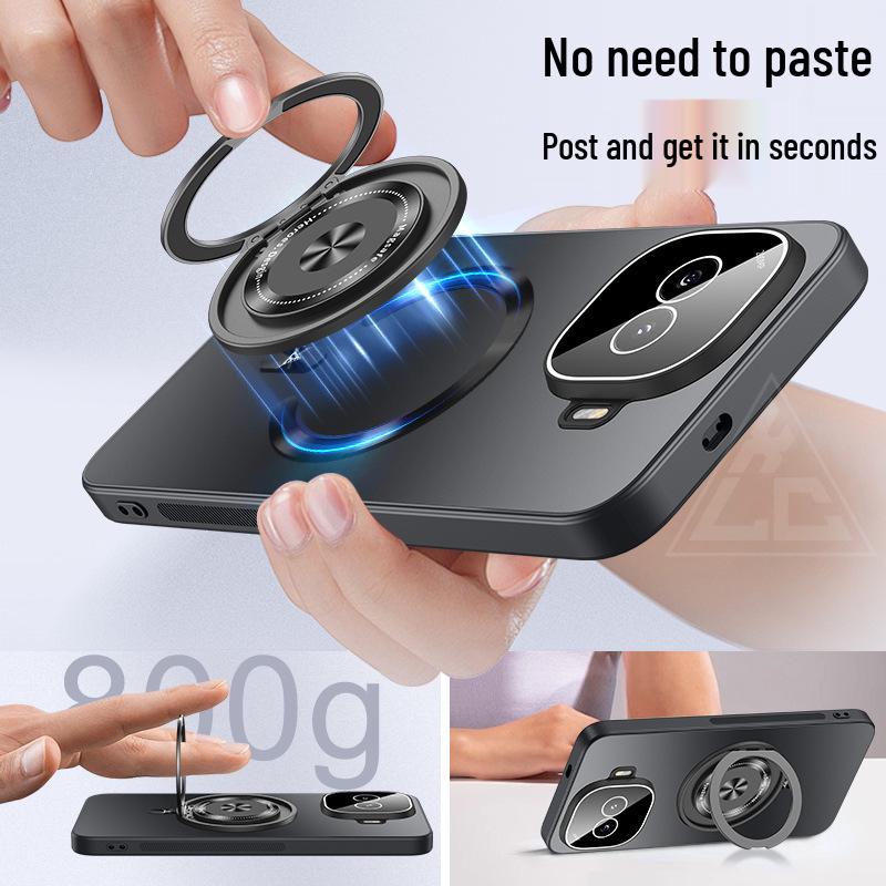 iQOO Z11 Turbo Phone Case - Rotating Magnetic Stand, Ultra-Thin Frosted, Full Coverage, Anti-Drop Protective Cover.