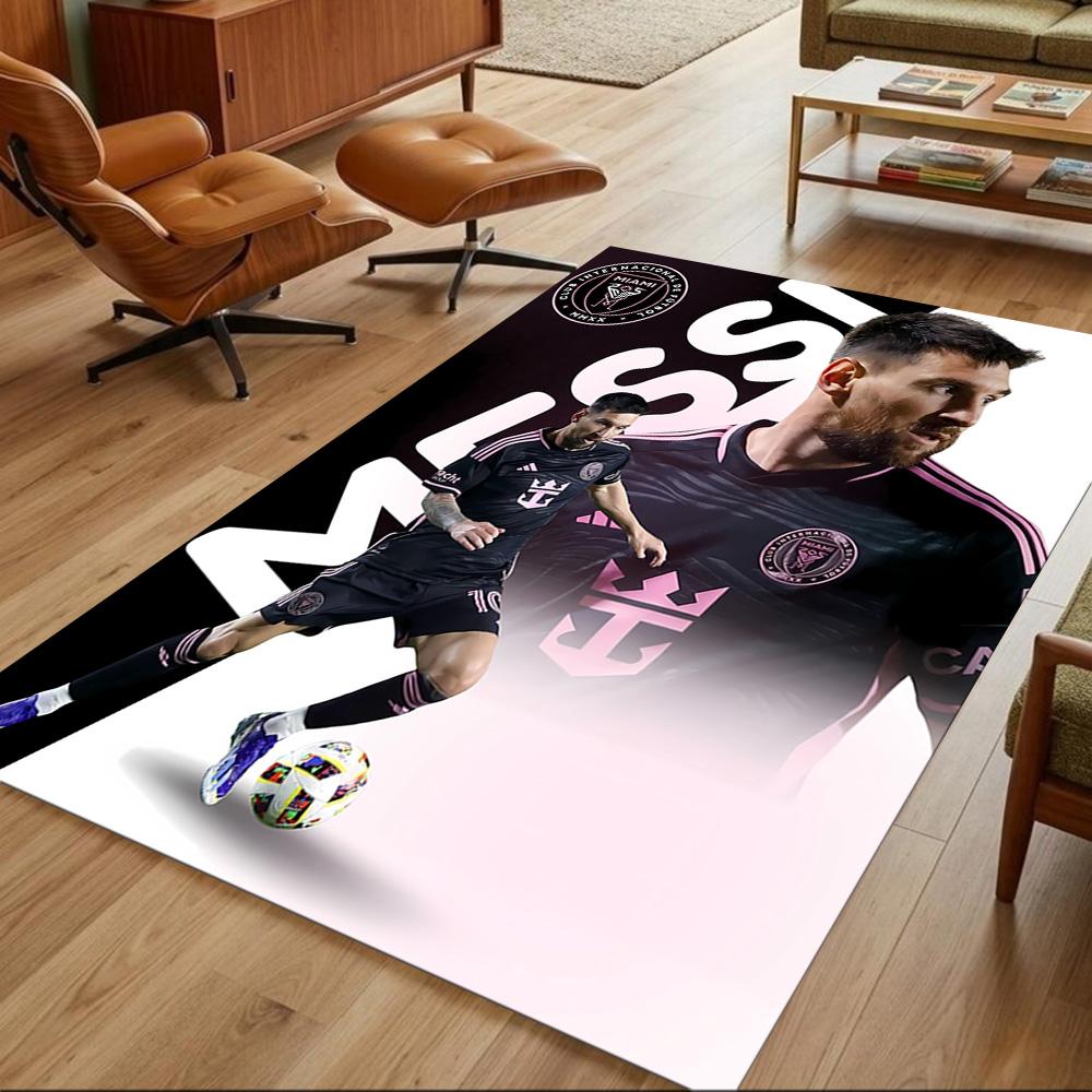 Inter Miami FC Messi Floor Rug Office Rug Perfect for Playrooms Bedrooms Foyer Hallway Antislip Carpet Office Home Decor Spiritual Gift